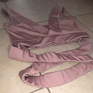 Pink Wrap Sports Bra